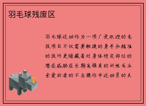 羽毛球残废区